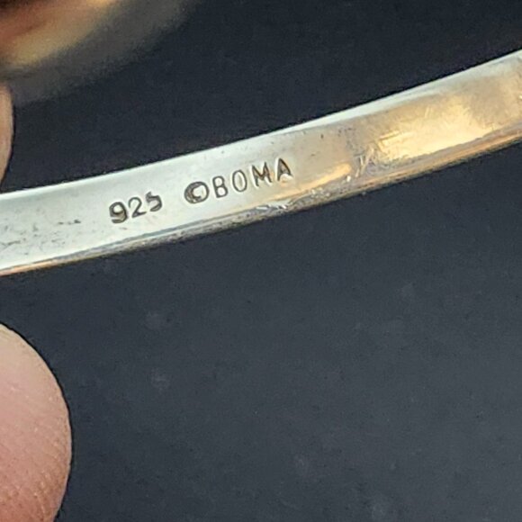 VTG Boma Sterling Silver Bracelet Bangle Clear Light Blue Stone Tested 925 USA - Picture 12 of 15